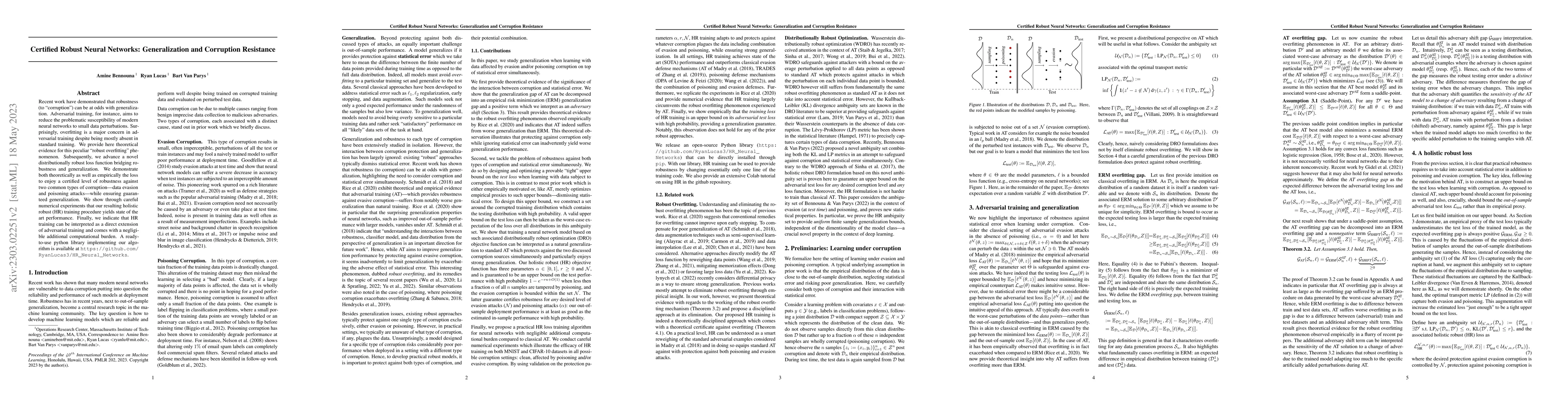 Thumbnail for Certified Robust Neural Networks: Generalization and Corruption
  Resistance