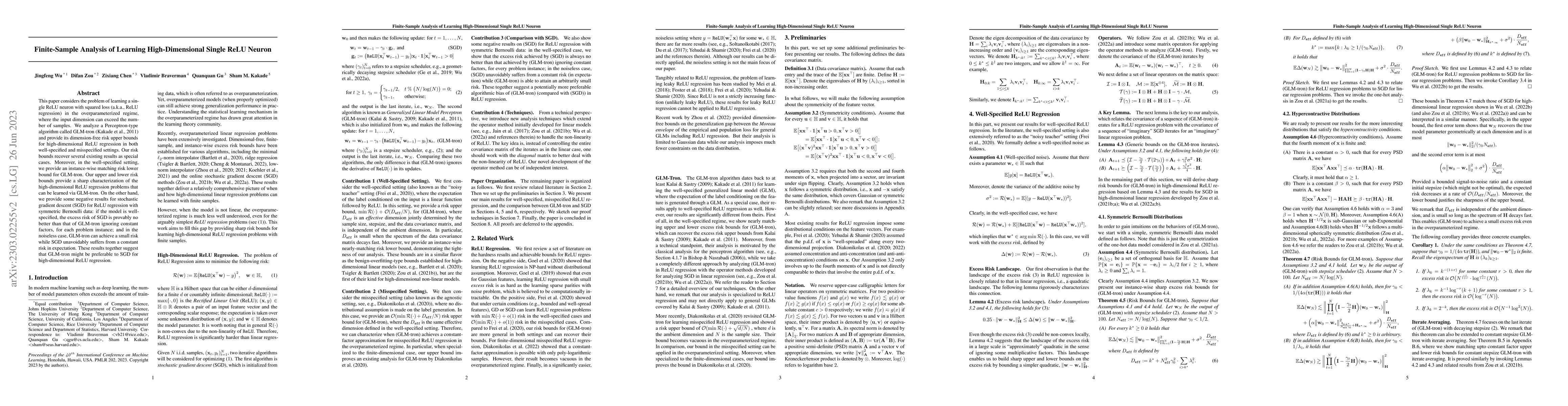Thumbnail for Finite-Sample Analysis of Learning High-Dimensional Single ReLU Neuron