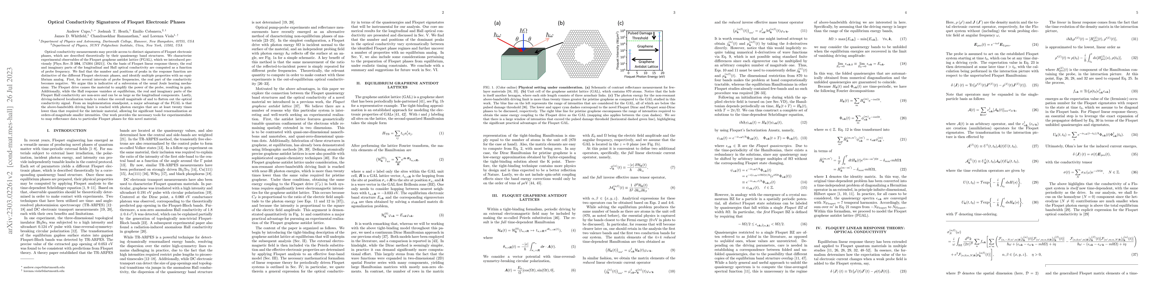 Thumbnail for Optical Conductivity Signatures of Floquet Electronic Phases