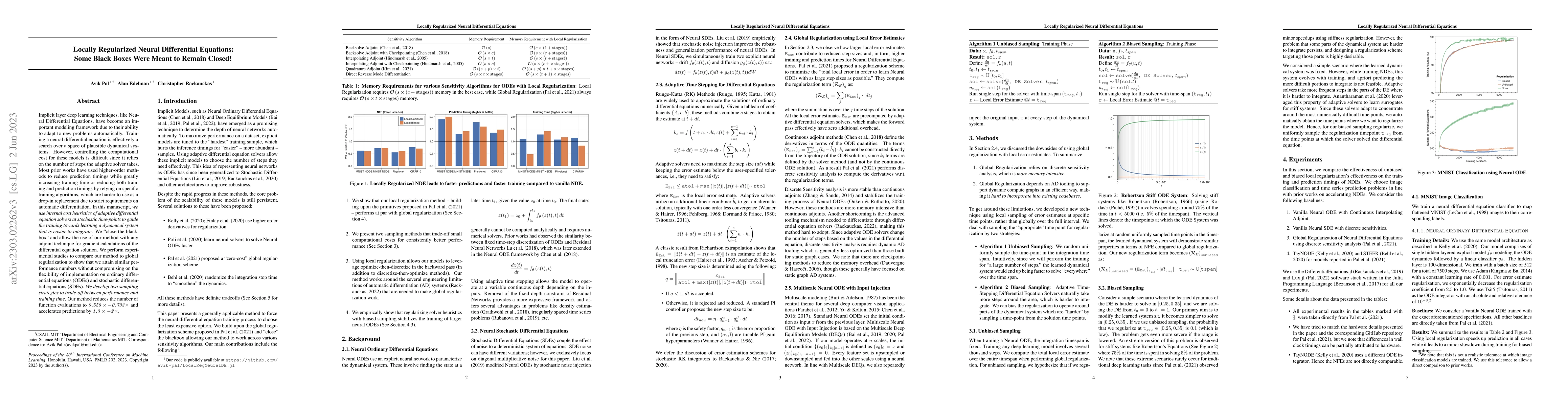 Thumbnail for Locally Regularized Neural Differential Equations: Some Black Boxes Were
  Meant to Remain Closed!