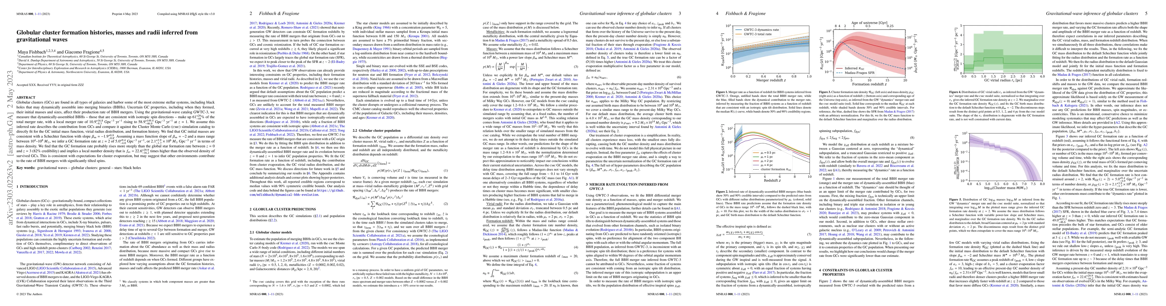 Thumbnail for Globular cluster formation histories, masses and radii inferred from
  gravitational waves