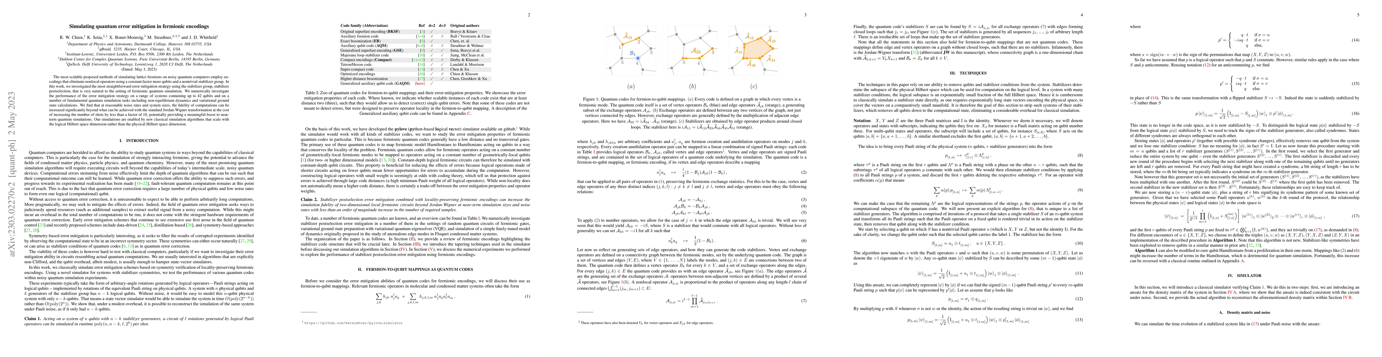 Thumbnail for Simulating quantum error mitigation in fermionic encodings
