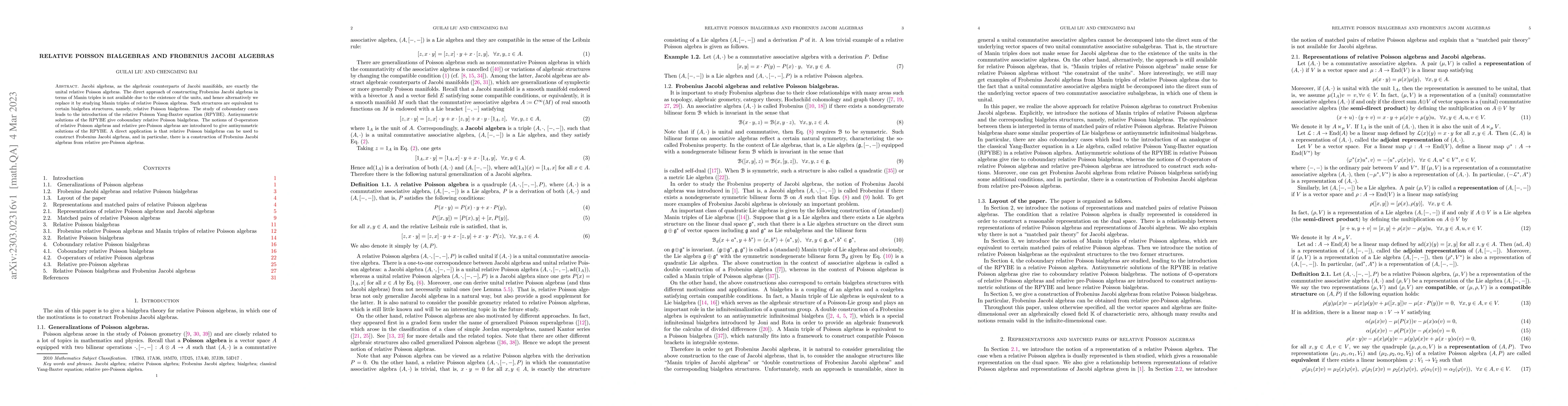 Thumbnail for Relative Poisson bialgebras and Frobenius Jacobi algebras