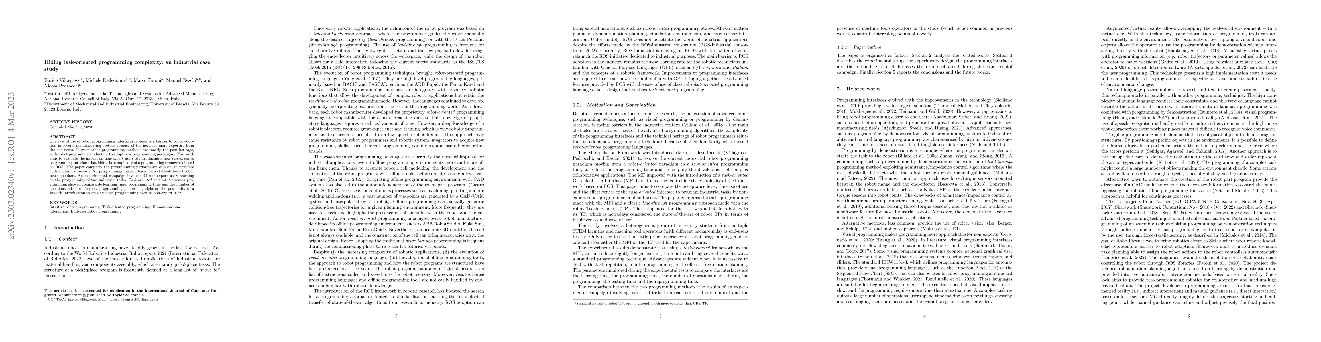 Thumbnail for Hiding task-oriented programming complexity: an industrial case study