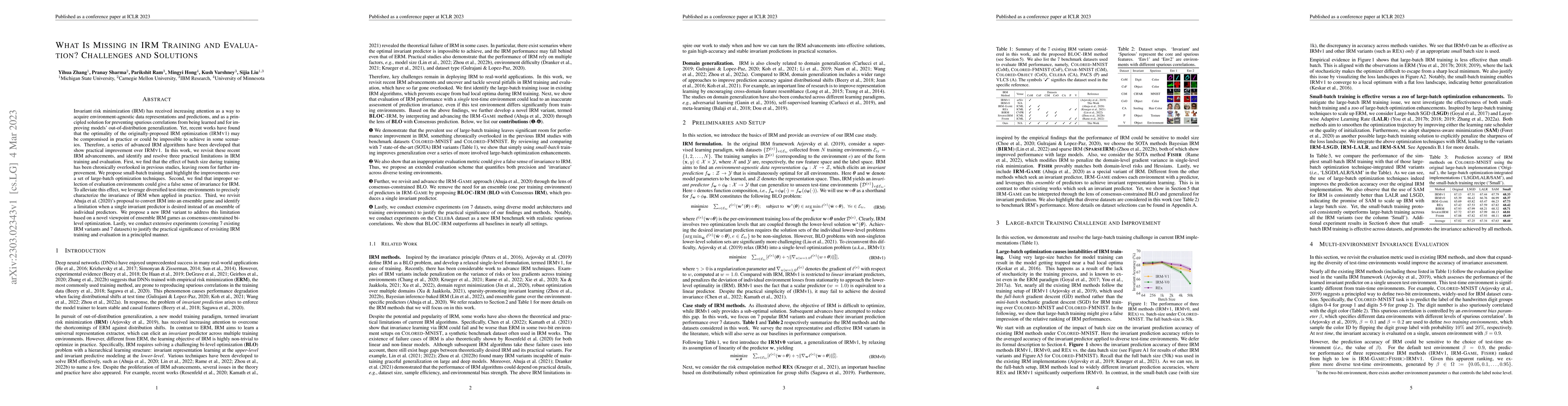Thumbnail for What Is Missing in IRM Training and Evaluation? Challenges and Solutions
