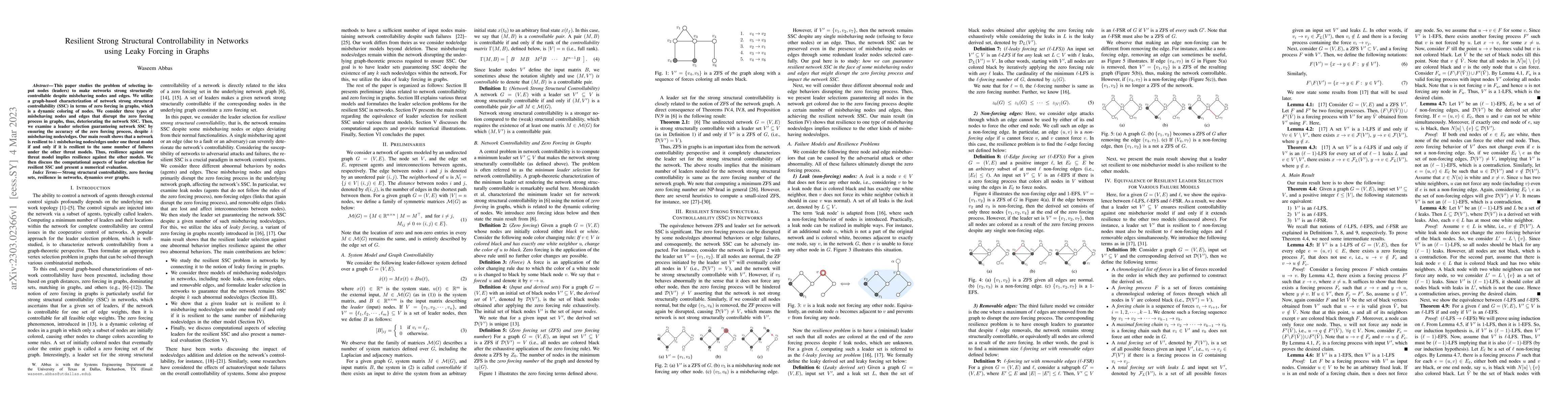 Thumbnail for Resilient Strong Structural Controllability in Networks using Leaky
  Forcing in Graphs