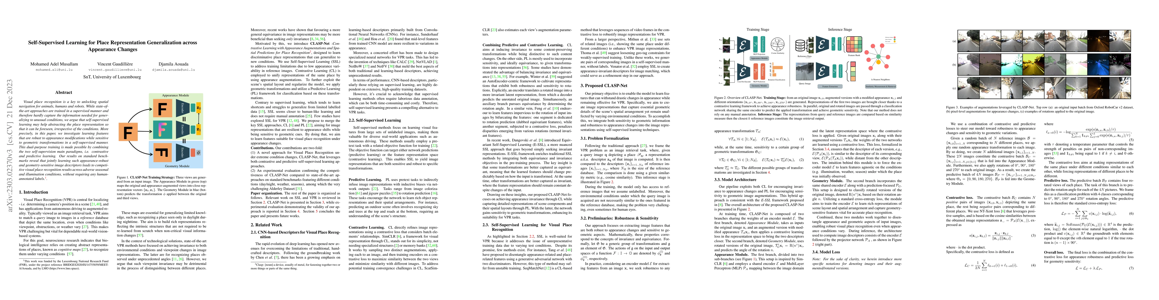 Thumbnail for Self-Supervised Learning for Place Representation Generalization across
  Appearance Changes