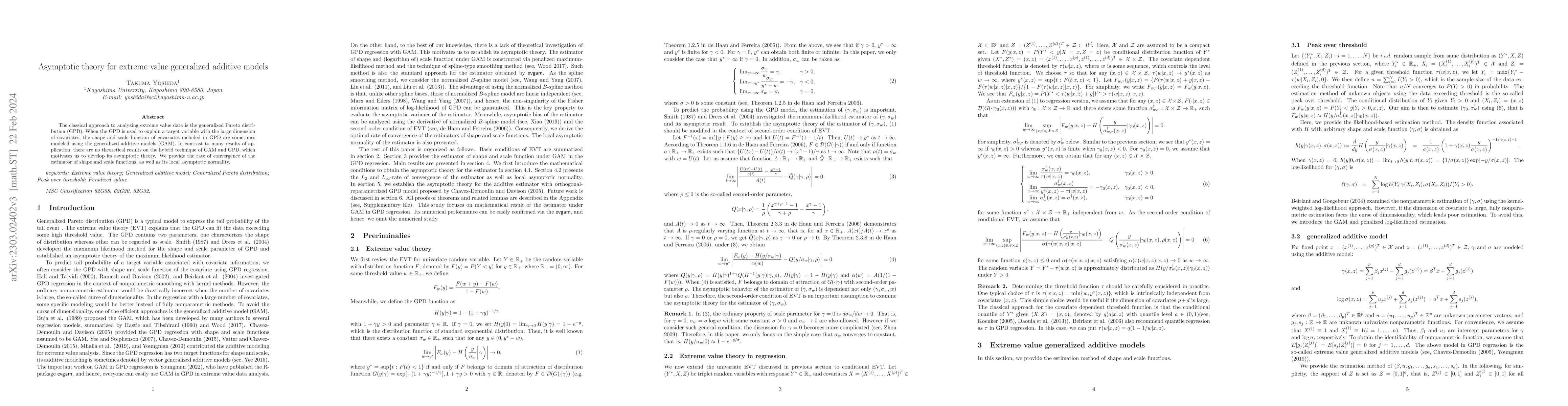 Thumbnail for Asymptotic theory for extreme value generalized additive models