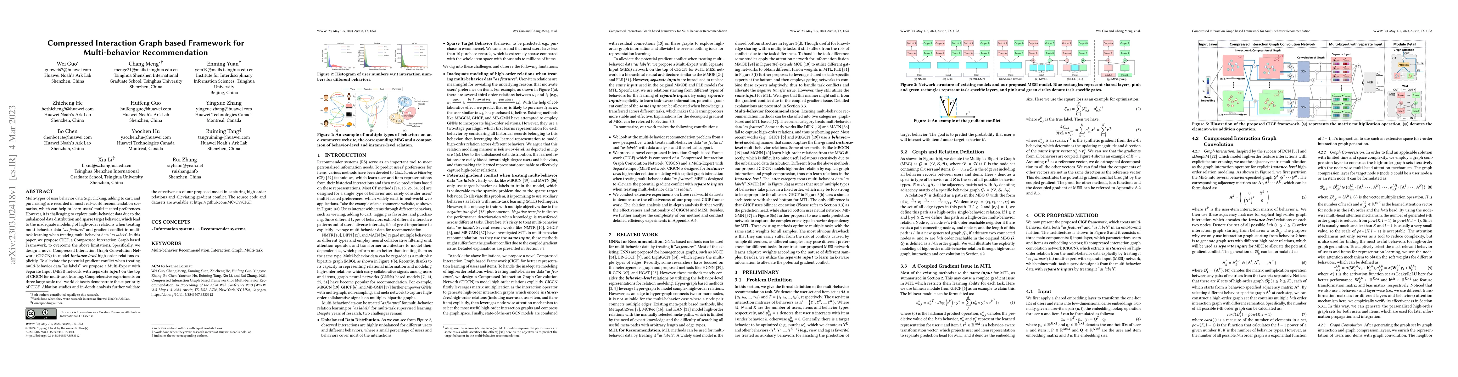 Thumbnail for Compressed Interaction Graph based Framework for Multi-behavior
  Recommendation
