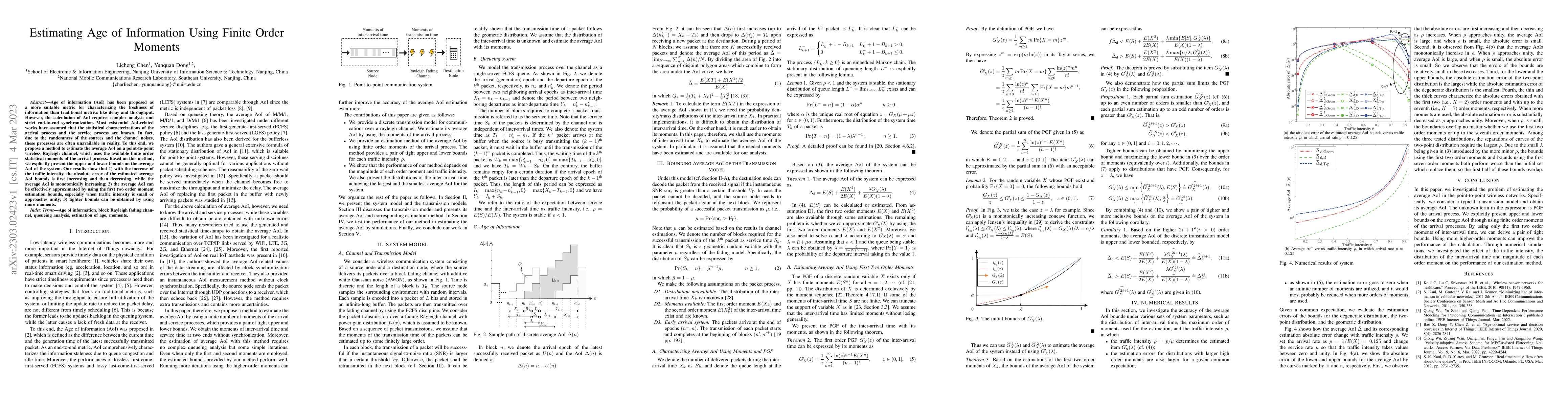 Thumbnail for Estimating Age of Information Using Finite Order Moments