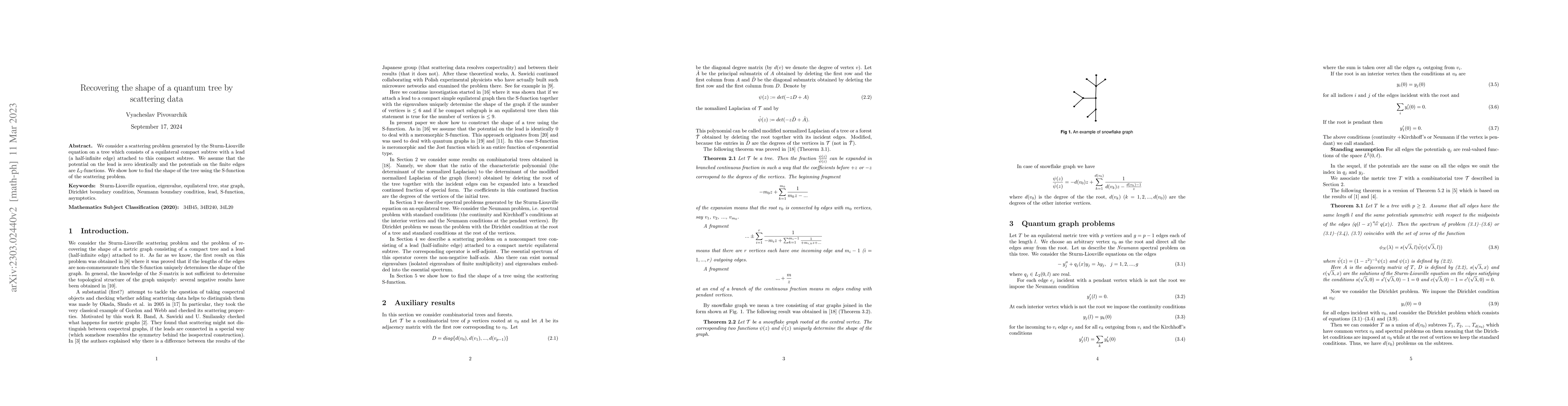 Thumbnail for Recovering the shape of a quantum tree by scattering data