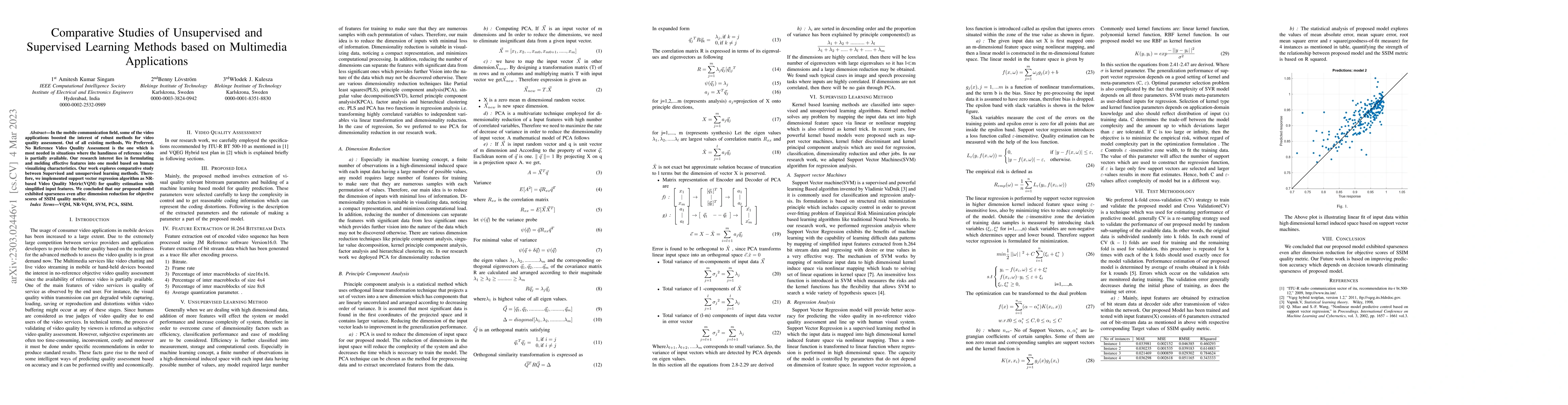 Thumbnail for Comparative Studies of Unsupervised and Supervised Learning Methods
  based on Multimedia Applications