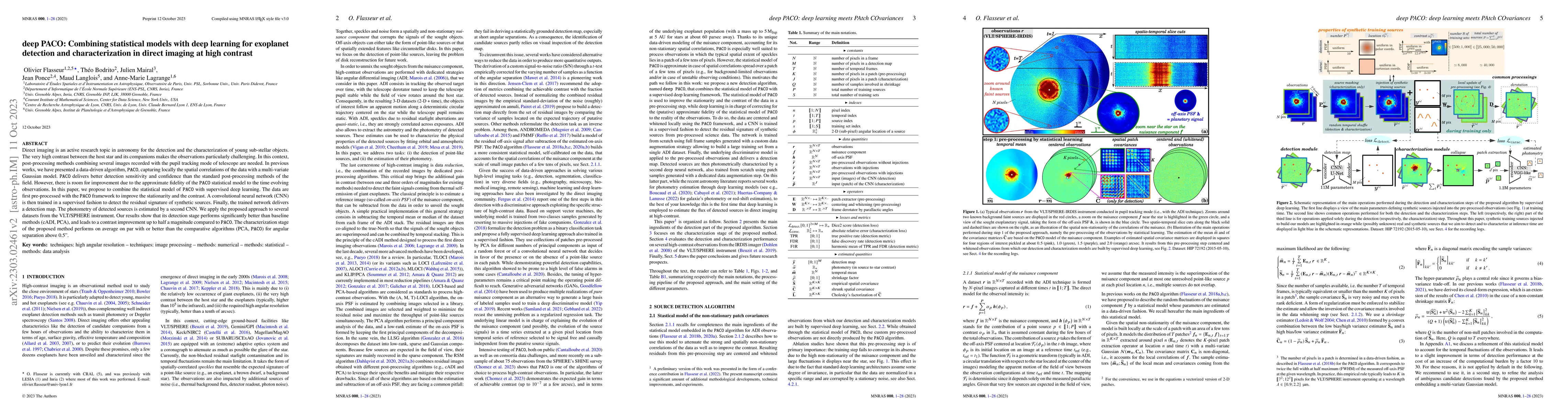 Thumbnail for deep PACO: Combining statistical models with deep learning for exoplanet
  detection and characterization in direct imaging at high contrast