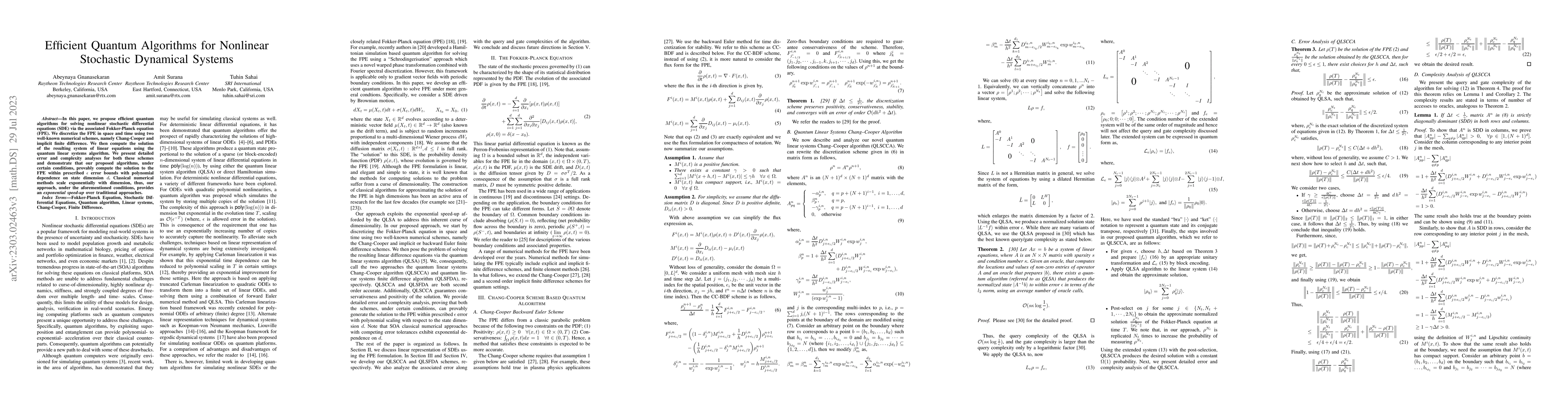 Thumbnail for Efficient Quantum Algorithms for Nonlinear Stochastic Dynamical Systems