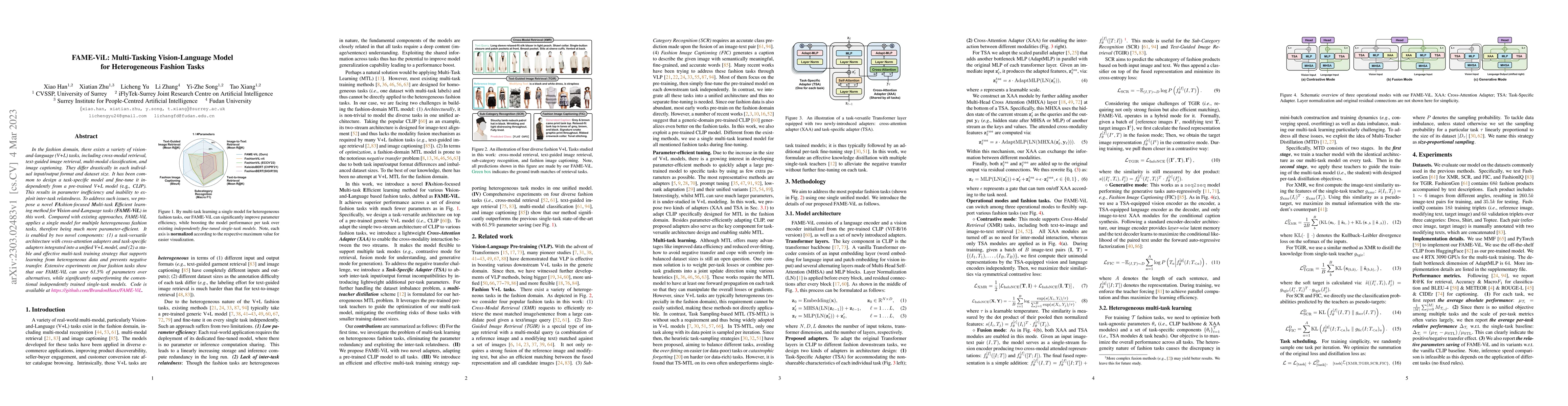 Thumbnail for FAME-ViL: Multi-Tasking Vision-Language Model for Heterogeneous Fashion
  Tasks