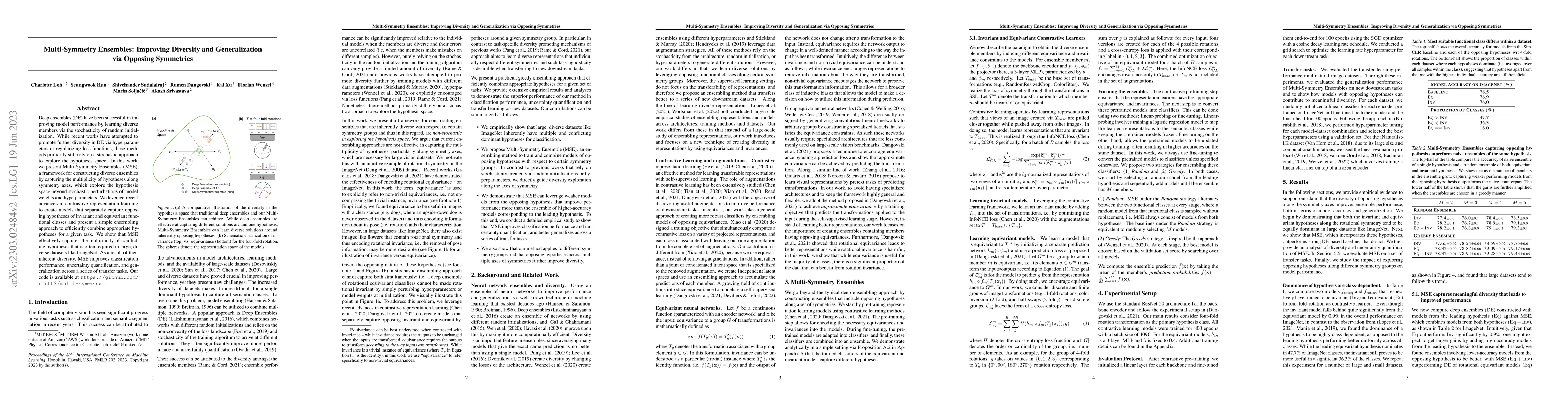 Thumbnail for Multi-Symmetry Ensembles: Improving Diversity and Generalization via
  Opposing Symmetries
