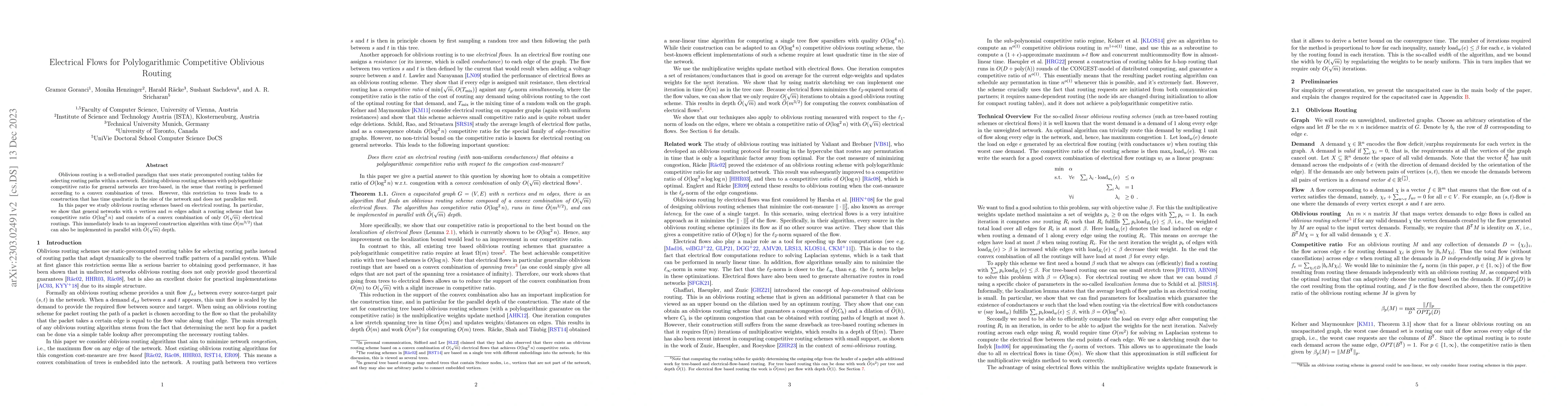 Thumbnail for Electrical Flows for Polylogarithmic Competitive Oblivious Routing