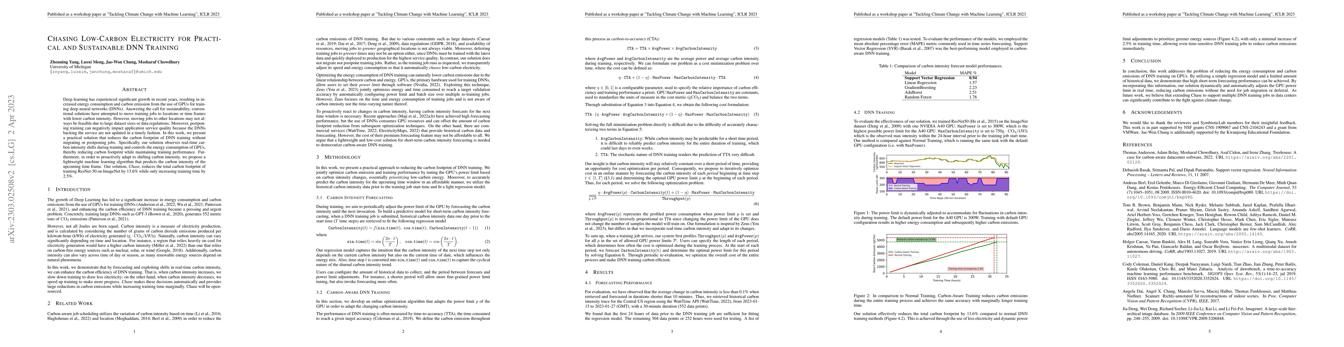 Thumbnail for Chasing Low-Carbon Electricity for Practical and Sustainable DNN
  Training