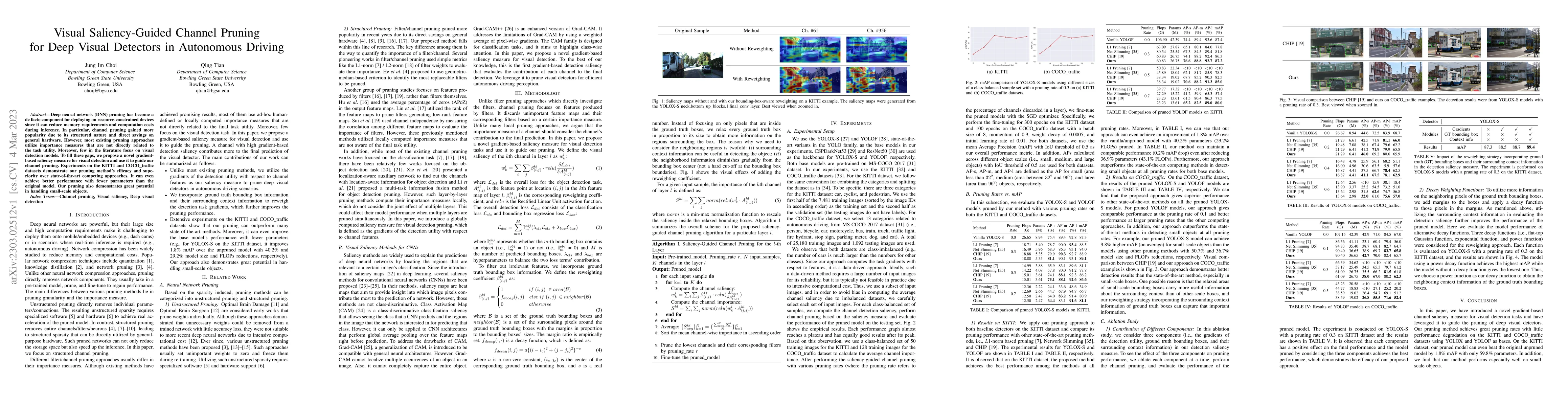 Thumbnail for Visual Saliency-Guided Channel Pruning for Deep Visual Detectors in
  Autonomous Driving
