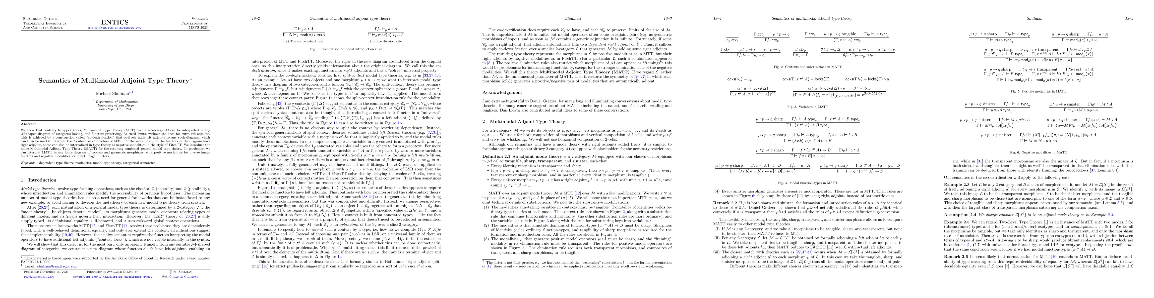 Thumbnail for Semantics of multimodal adjoint type theory