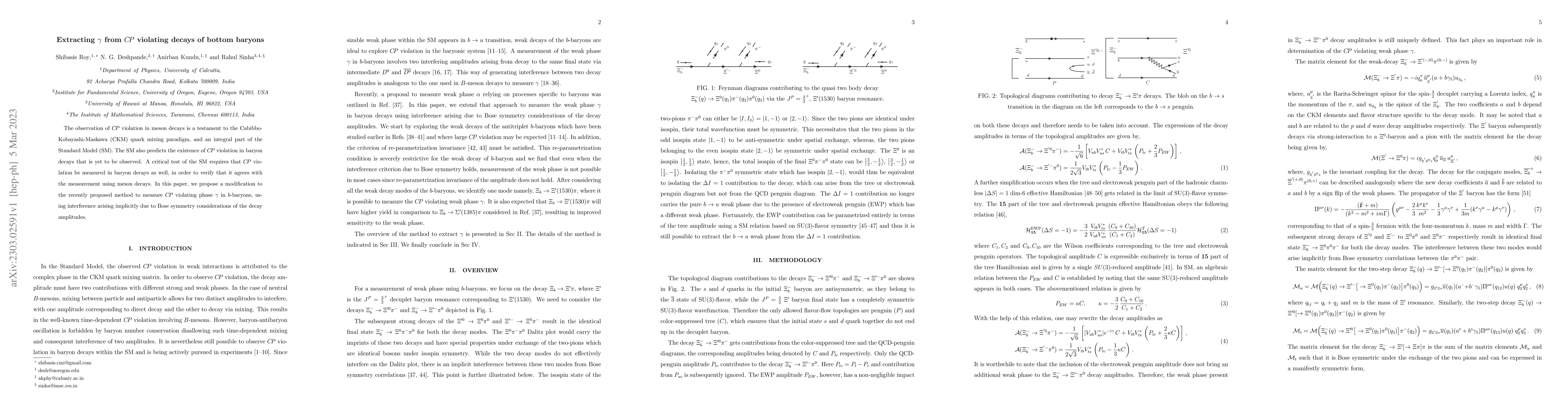 Thumbnail for Extracting $\gamma$ from CP violating decays of bottom baryons