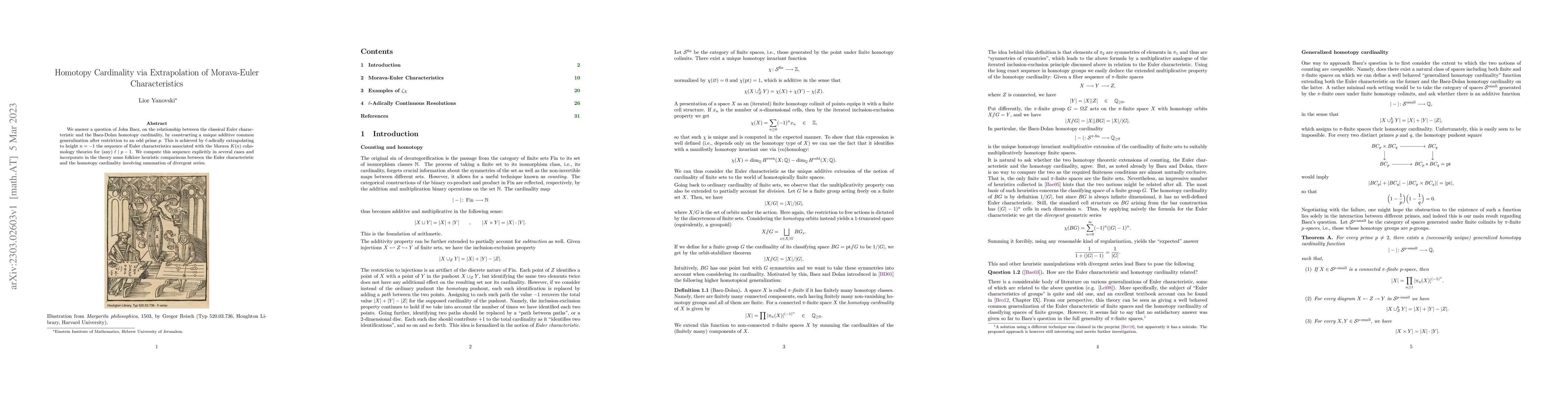 Thumbnail for Homotopy Cardinality via Extrapolation of Morava-Euler Characteristics
