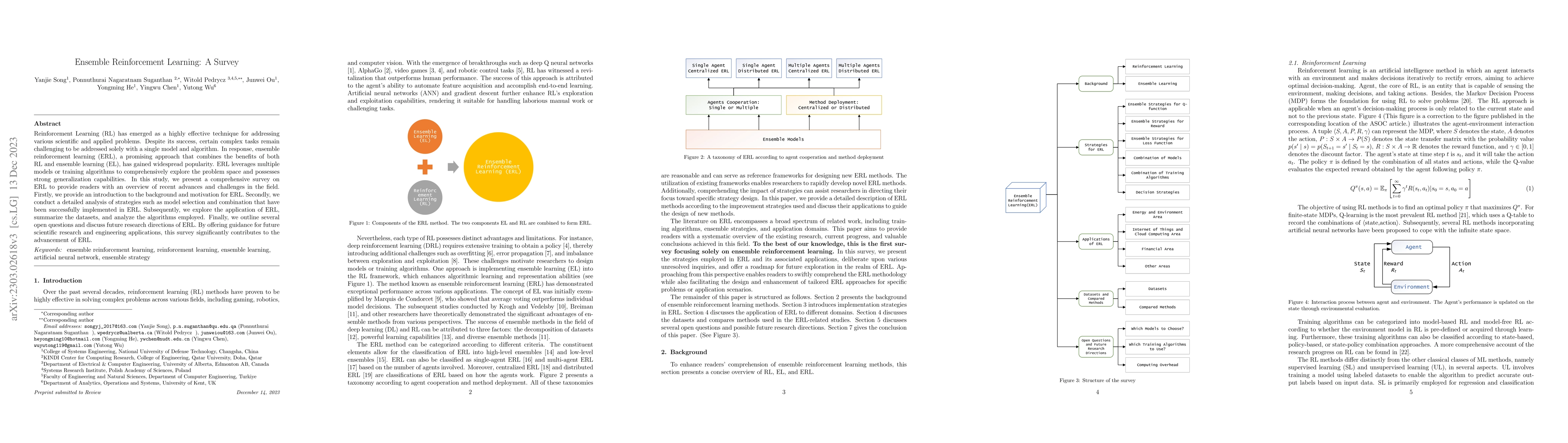 Thumbnail for Ensemble Reinforcement Learning: A Survey