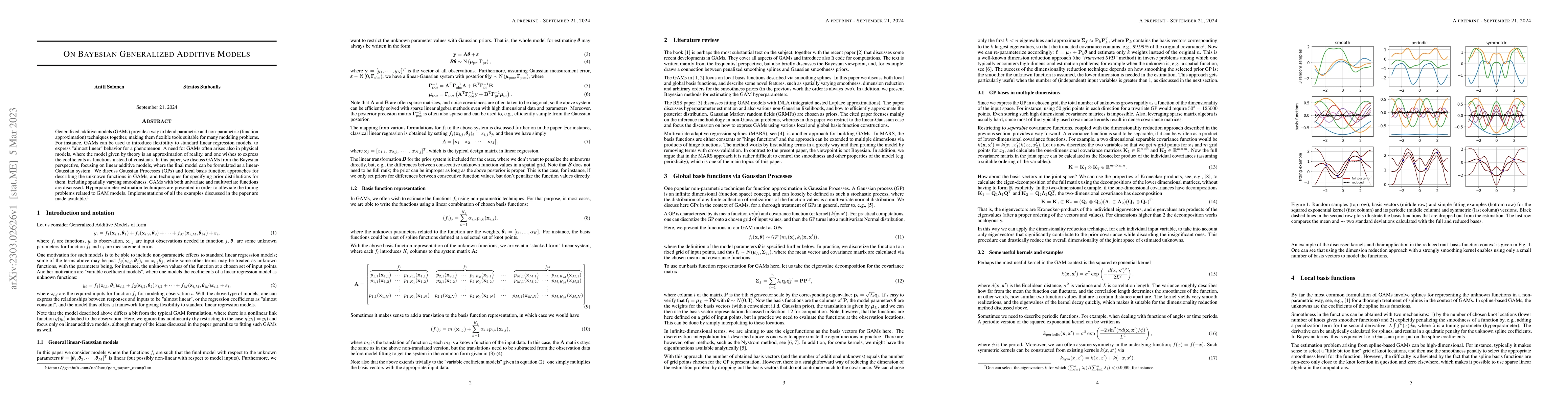 Thumbnail for On Bayesian Generalized Additive Models