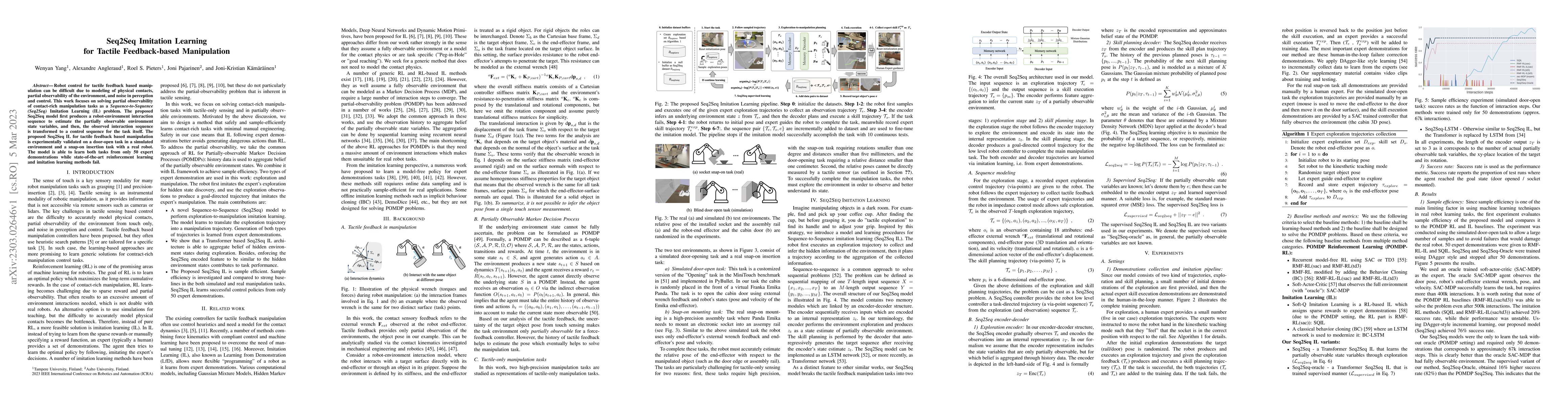 Thumbnail for Seq2Seq Imitation Learning for Tactile Feedback-based Manipulation