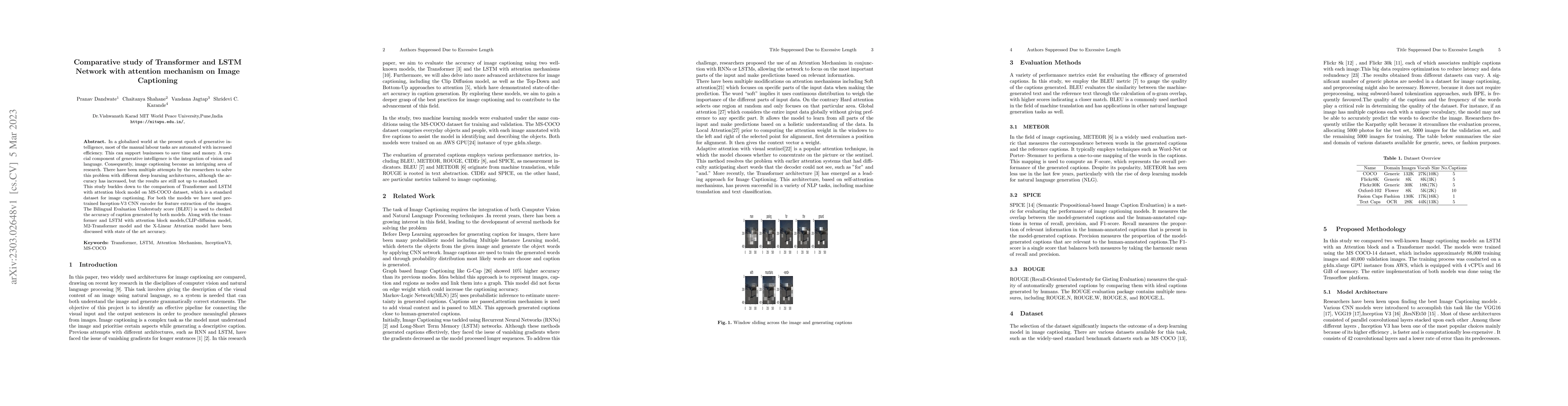 Thumbnail for Comparative study of Transformer and LSTM Network with attention
  mechanism on Image Captioning