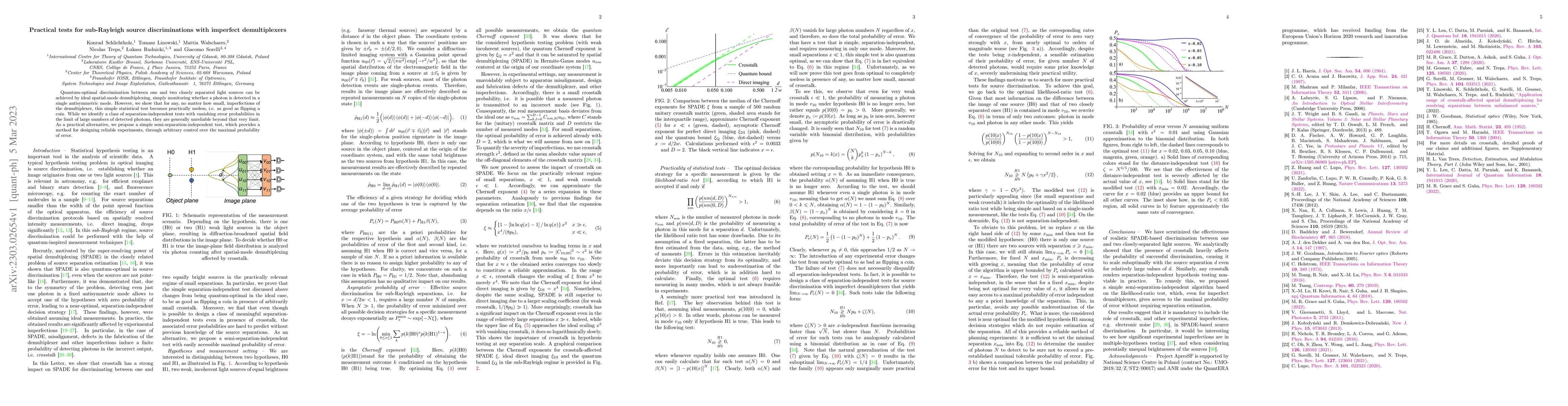 Thumbnail for Practical tests for sub-Rayleigh source discriminations with imperfect
  demultiplexers