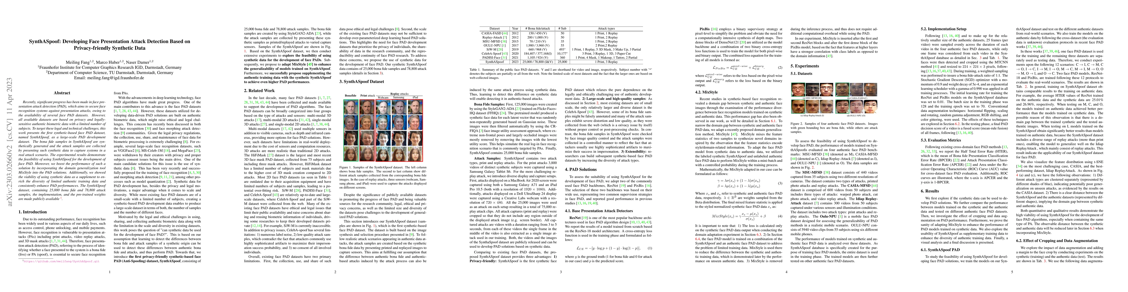 Thumbnail for SynthASpoof: Developing Face Presentation Attack Detection Based on
  Privacy-friendly Synthetic Data