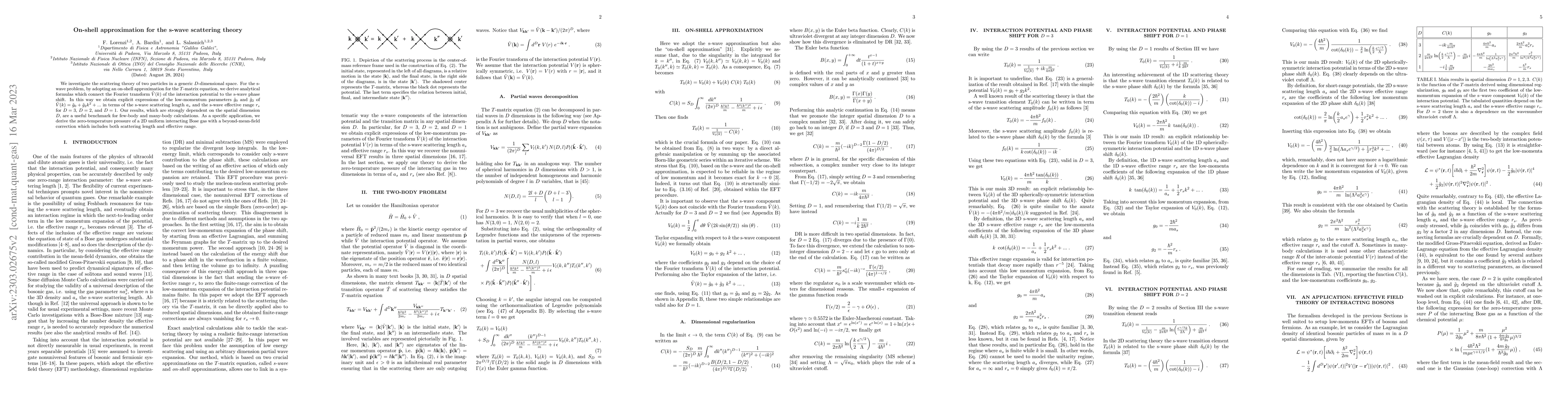 Thumbnail for On-shell approximation for the s-wave scattering theory