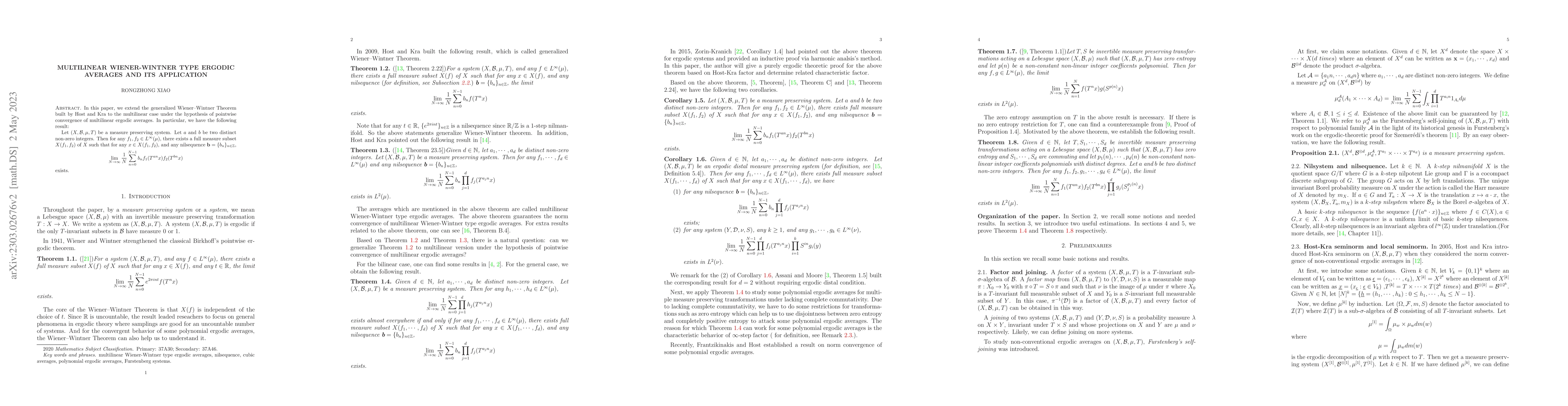 Thumbnail for Multilinear Wiener-Wintner type ergodic averages and its application