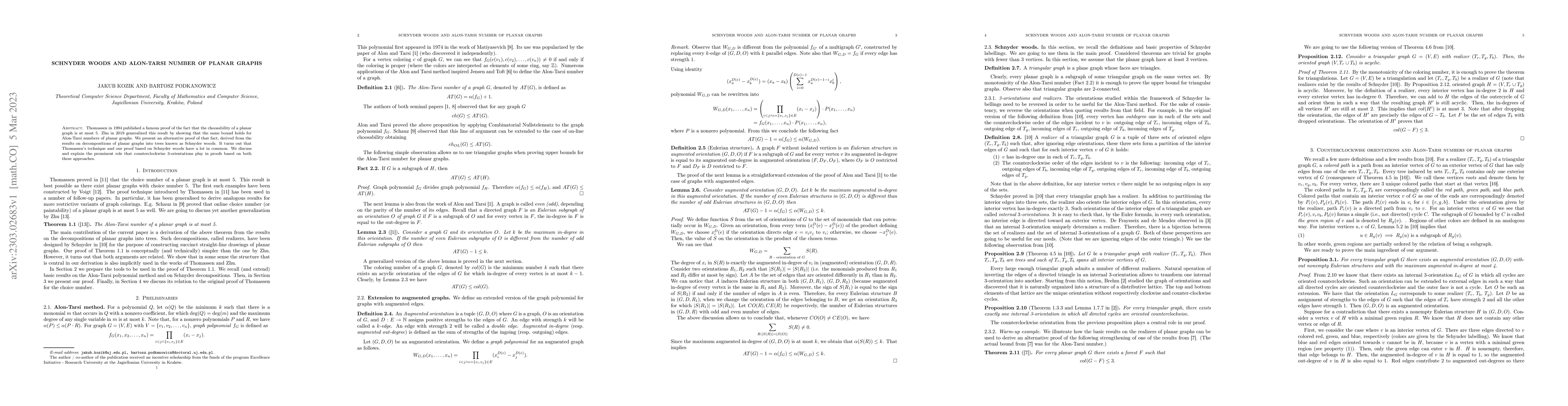Thumbnail for Schnyder woods and Alon-Tarsi number of planar graphs