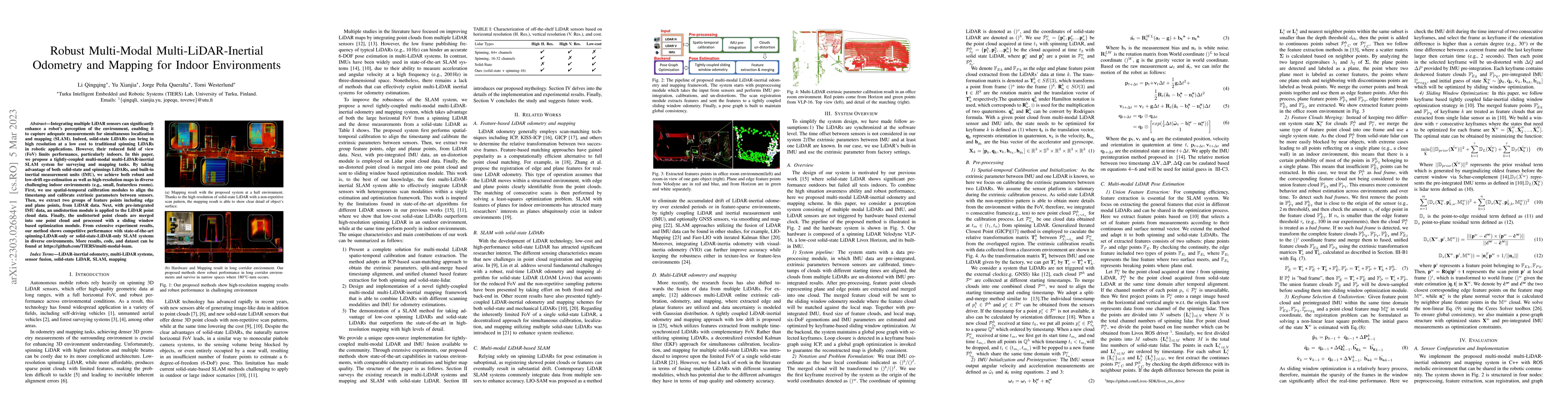 Thumbnail for Robust Multi-Modal Multi-LiDAR-Inertial Odometry and Mapping for Indoor
  Environments