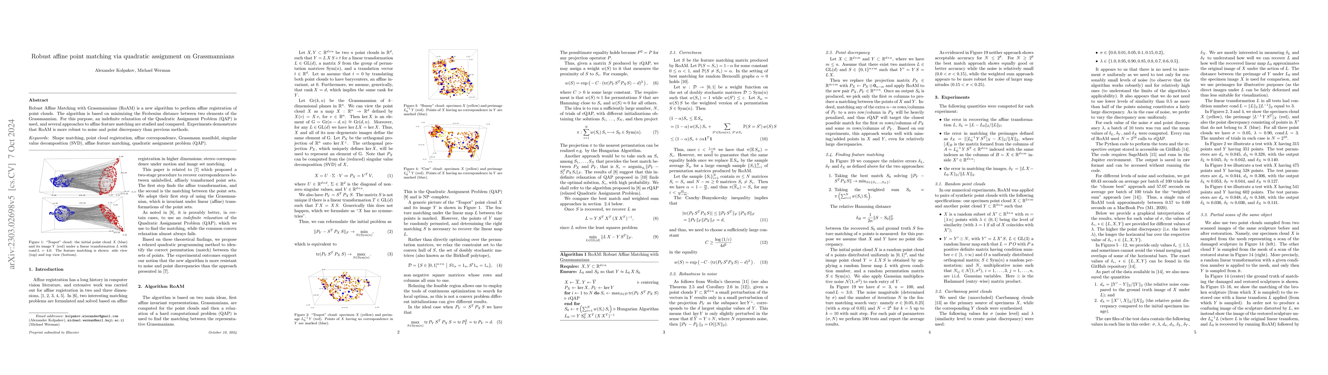 Thumbnail for Robust affine point matching via quadratic assignment on Grassmannians