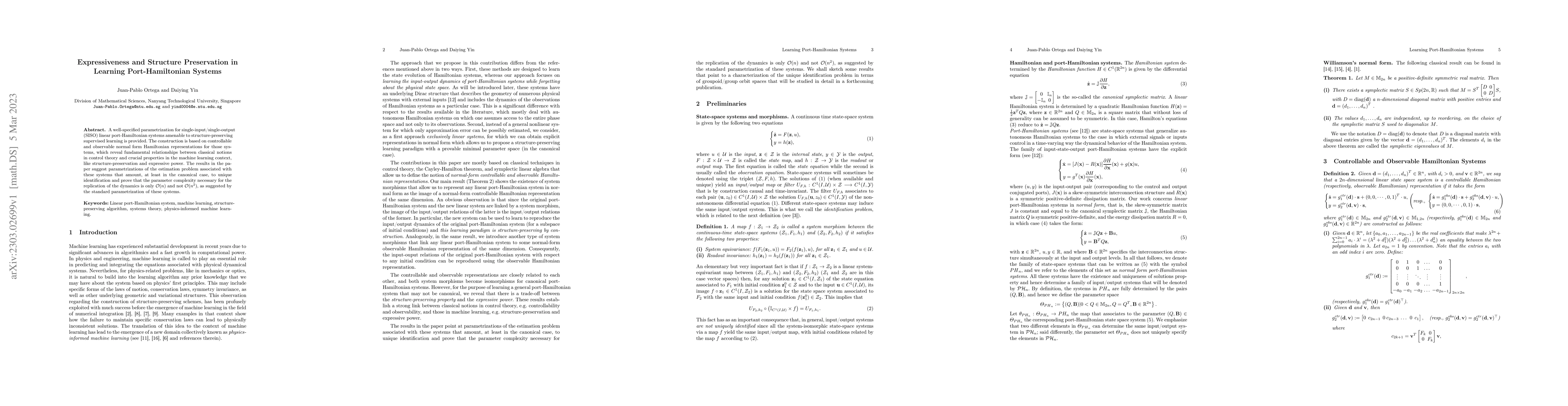 Thumbnail for Expressiveness and Structure Preservation in Learning Port-Hamiltonian
  Systems