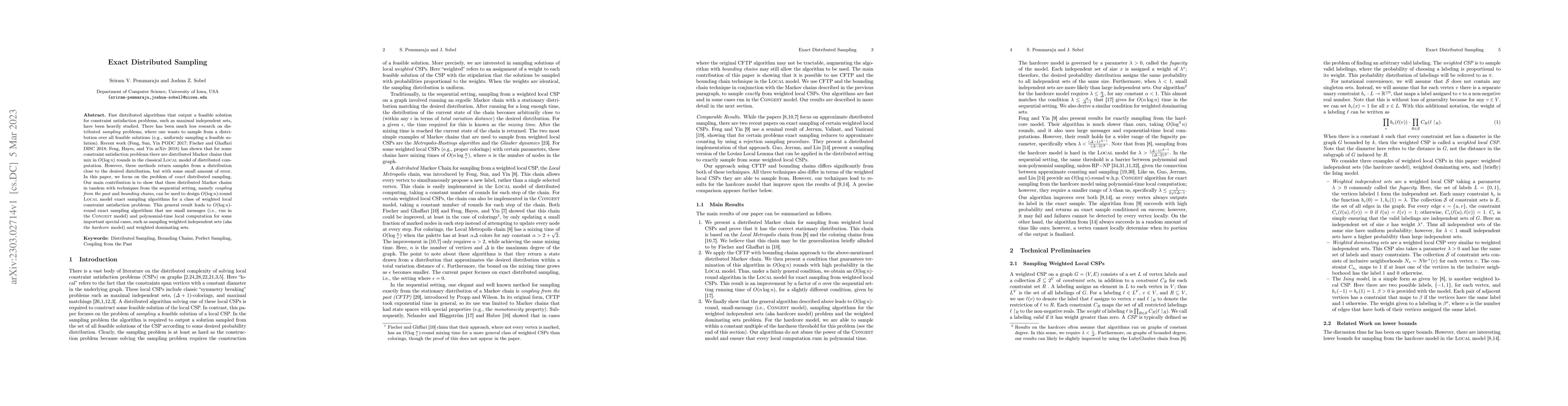 Thumbnail for Exact Distributed Sampling