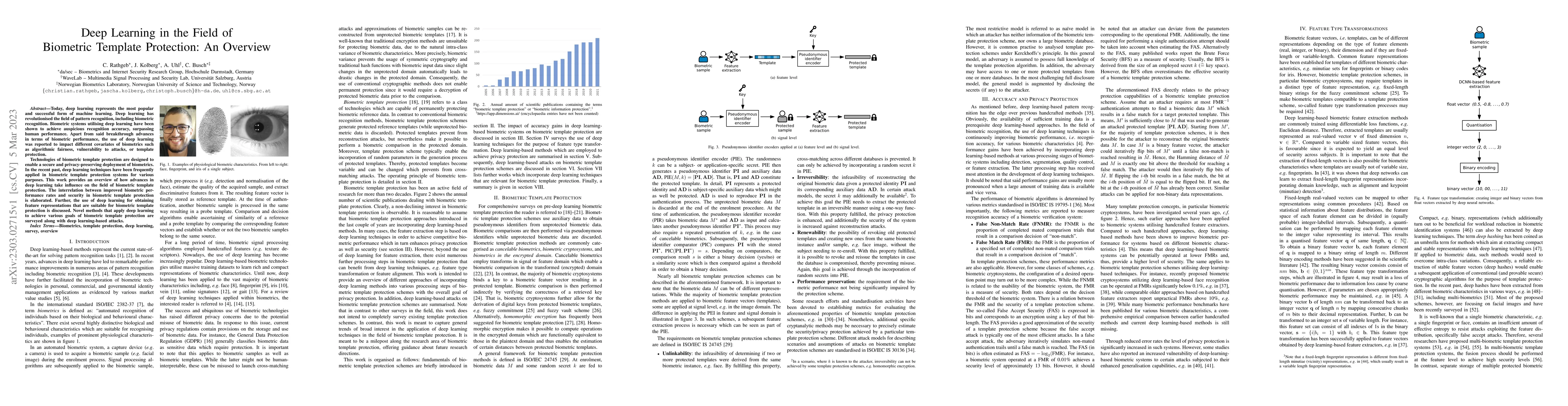 Thumbnail for Deep Learning in the Field of Biometric Template Protection: An Overview