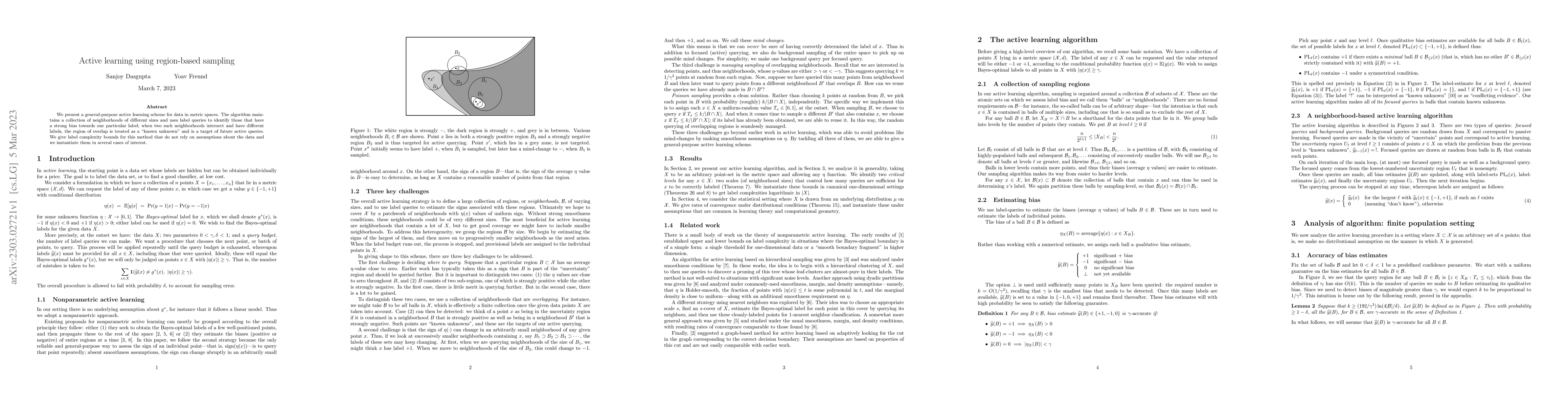 Thumbnail for Active learning using region-based sampling