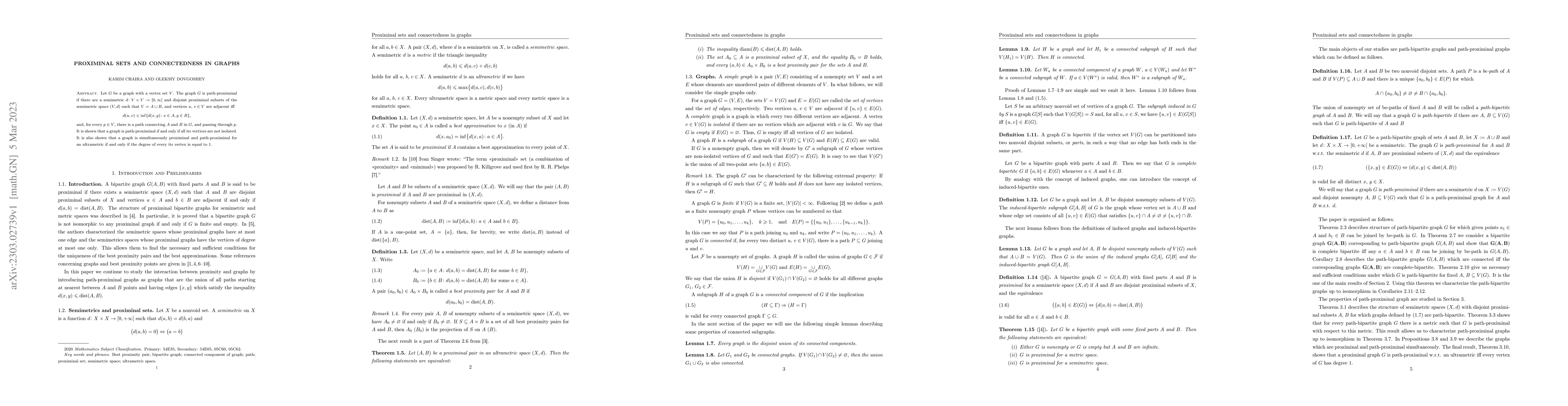 Thumbnail for Proximinal sets and connectedness in graphs