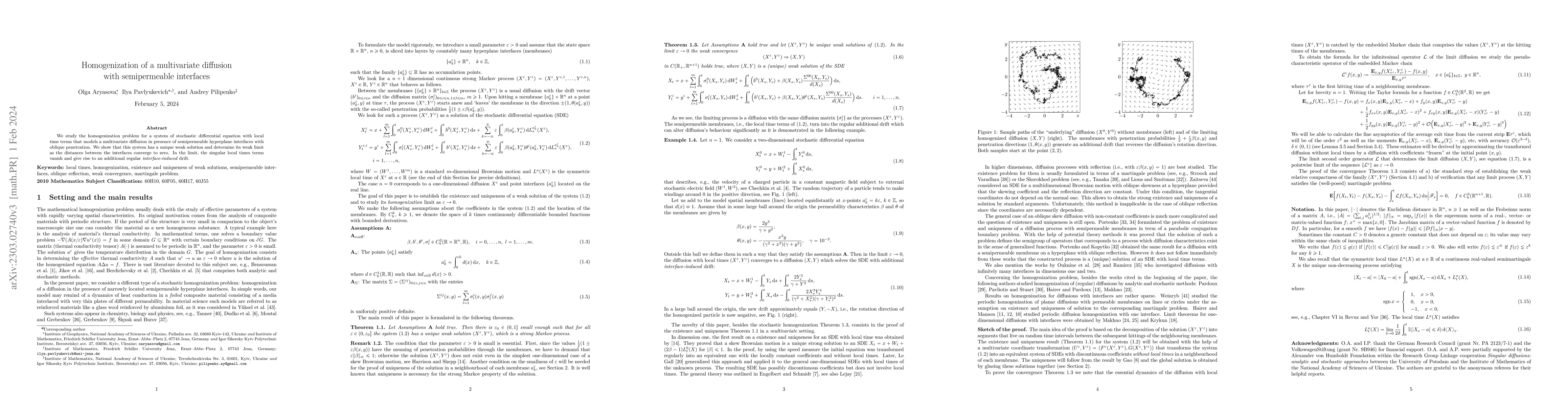 Thumbnail for Homogenization of a multivariate diffusion with semipermeable interfaces