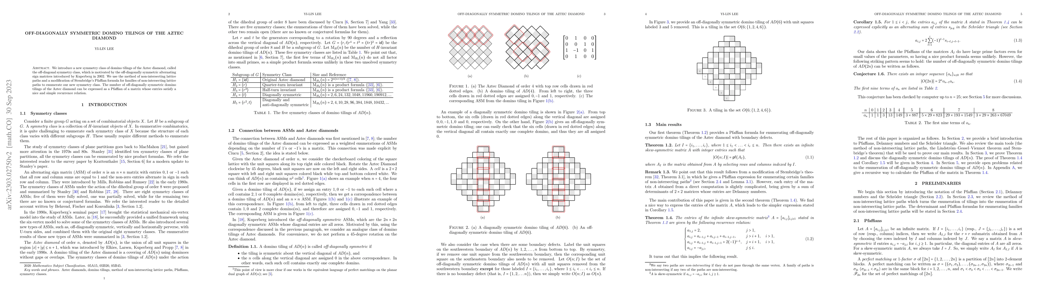 Thumbnail for Off-diagonally symmetric domino tilings of the Aztec diamond