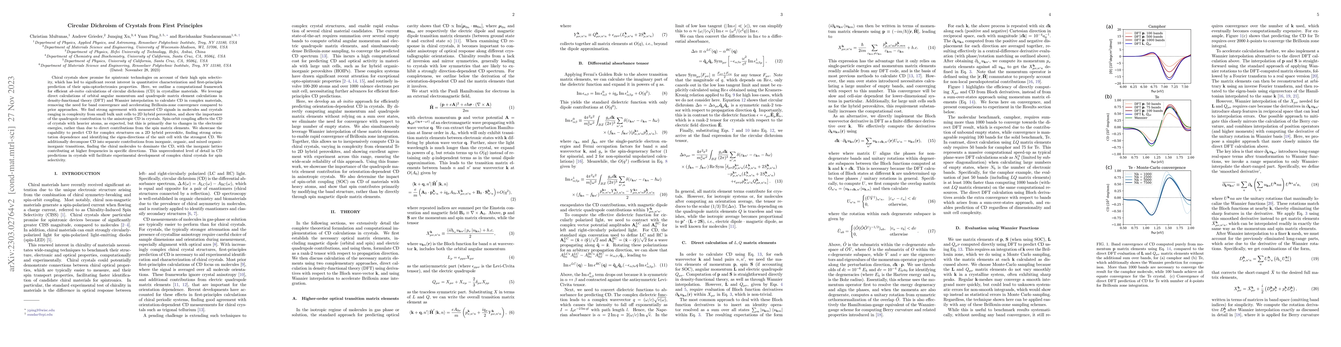 Thumbnail for Circular Dichroism of Crystals from First Principles