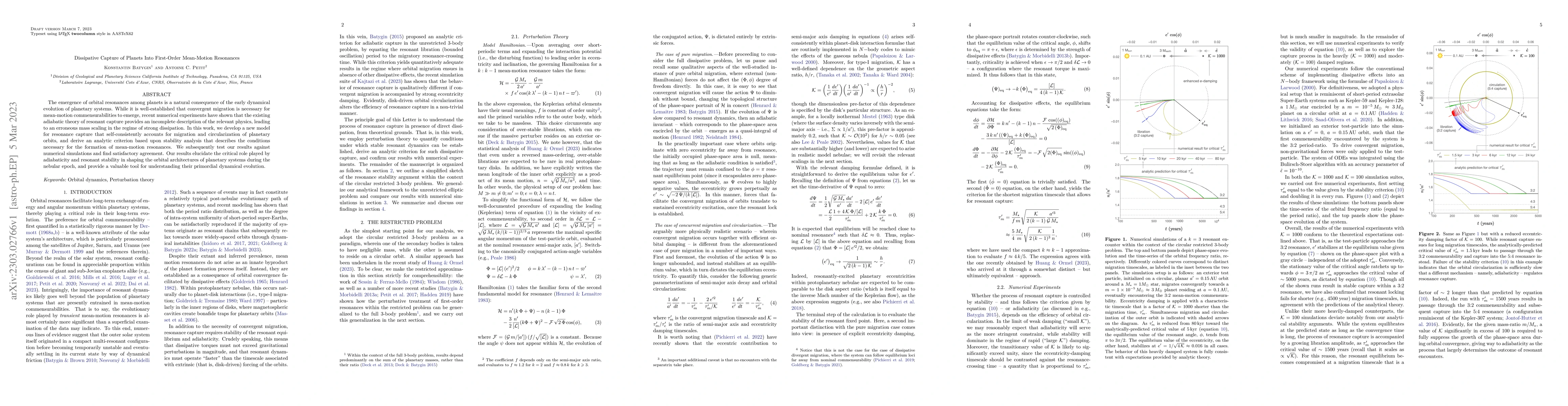 Thumbnail for Dissipative Capture of Planets Into First-Order Mean-Motion Resonances