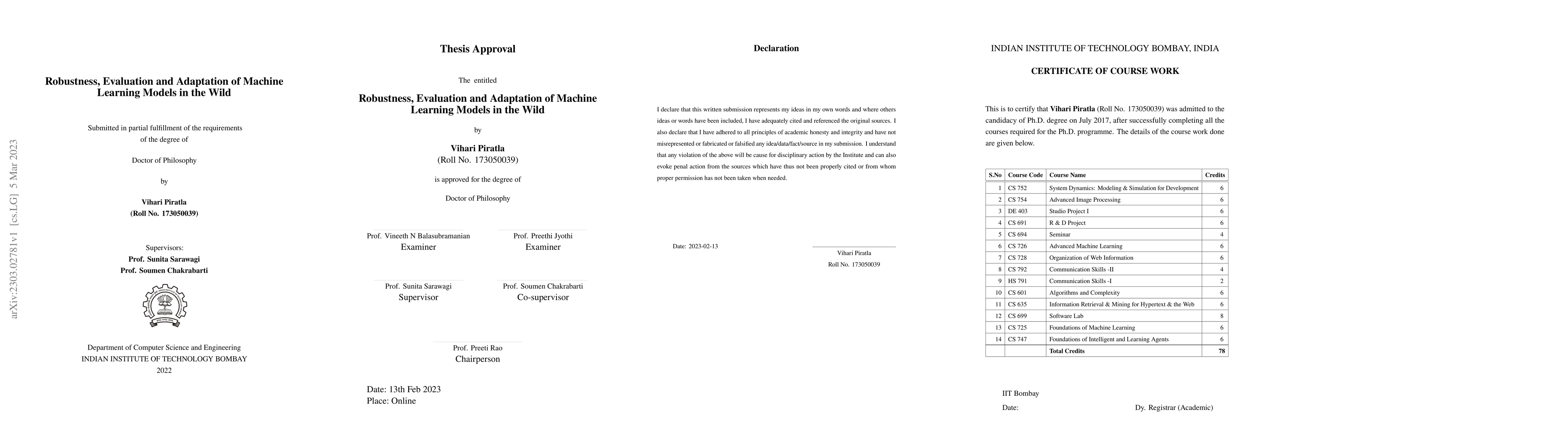 Thumbnail for Robustness, Evaluation and Adaptation of Machine Learning Models in the
  Wild