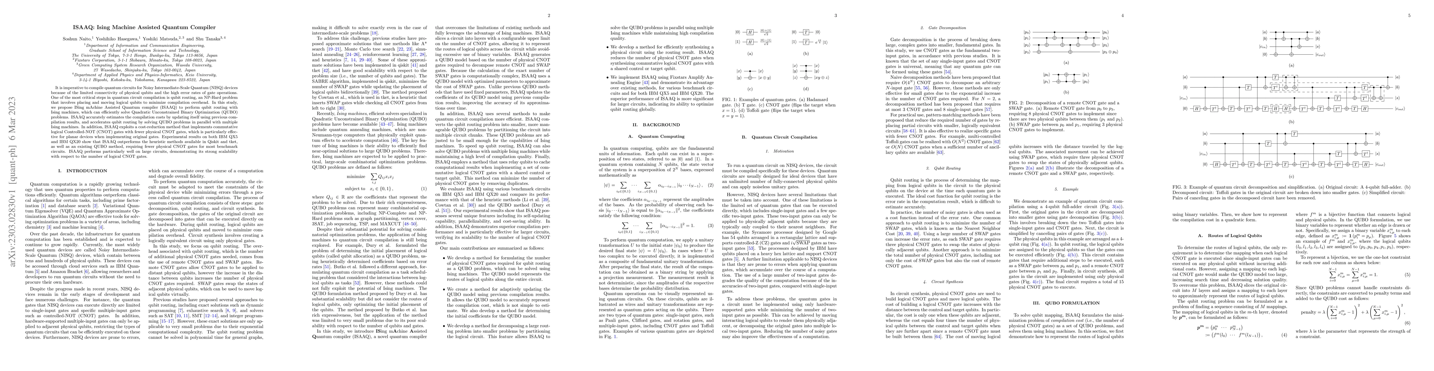 Thumbnail for ISAAQ: Ising Machine Assisted Quantum Compiler