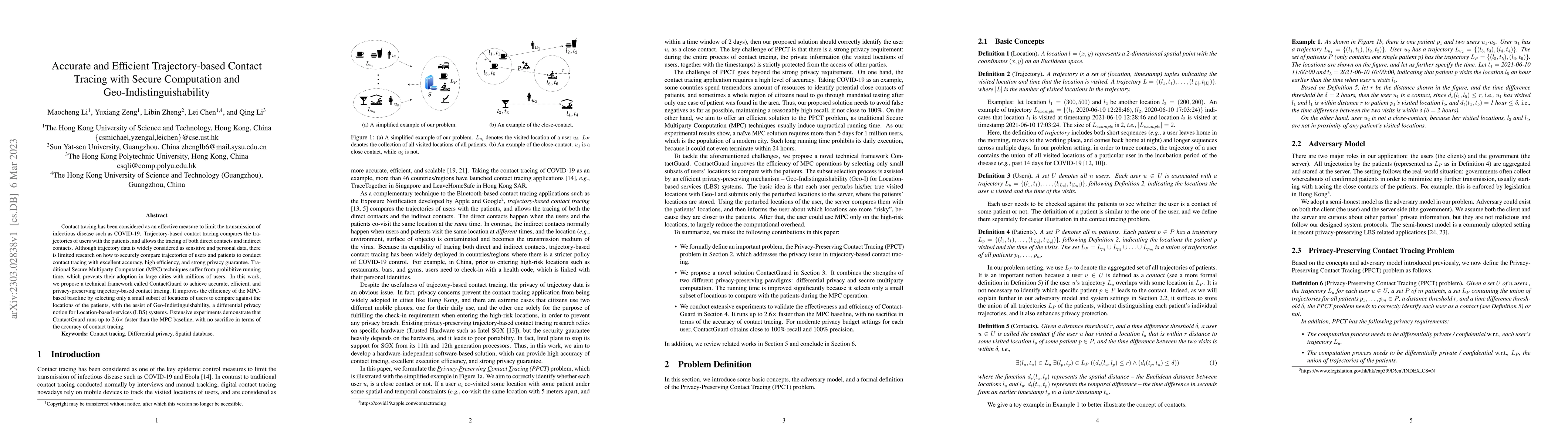 Thumbnail for Accurate and Efficient Trajectory-based Contact Tracing with Secure
  Computation and Geo-Indistinguishability