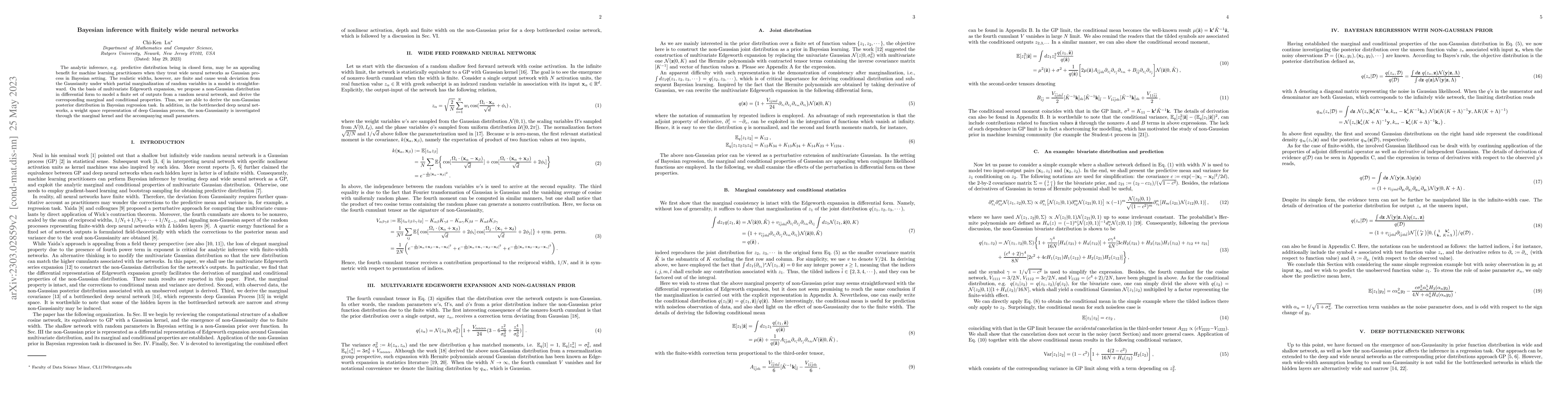 Thumbnail for Bayesian inference with finitely wide neural networks